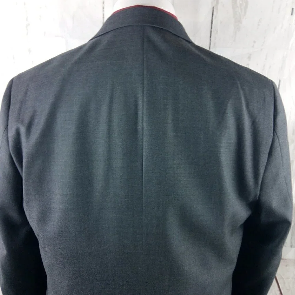 Mantoni Super Fine 44R Wool 2 Button Gray Suit Blazer Jacket